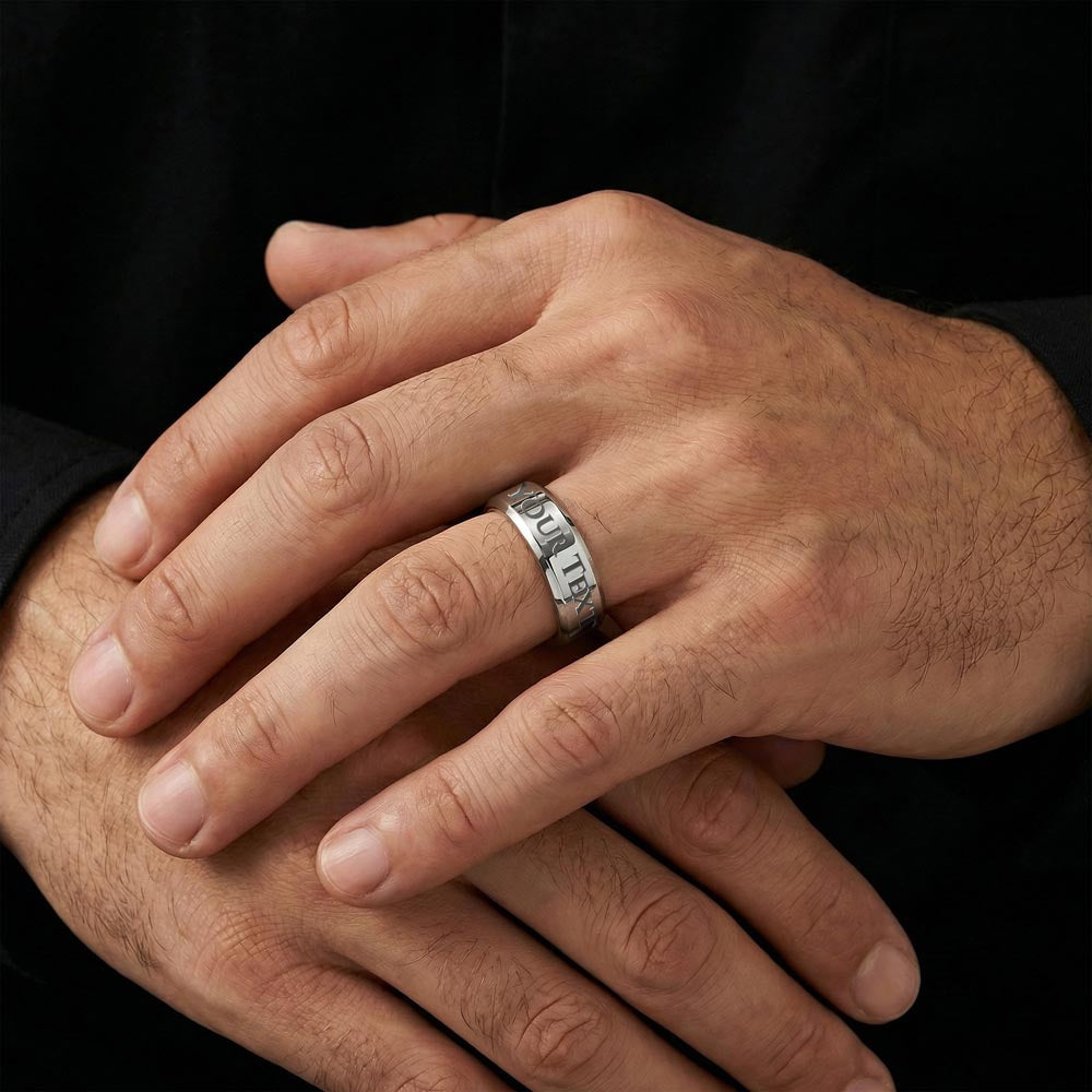 Make it personal. Surprise him with a custom engraved ring he'll never want to take off!