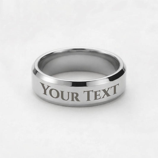 Make it personal. Surprise him with a custom engraved ring he'll never want to take off!