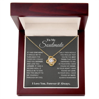 To My Soulmate - Love Knot Necklace