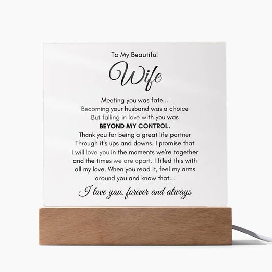 To My Wife Fate – Acrylic Square