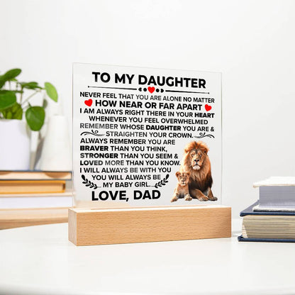 To My Daughter Braver – Acrylic Square