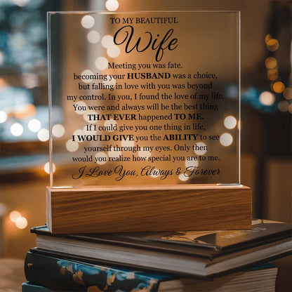 To My Beautiful Wife (Printed) – Acrylic Square